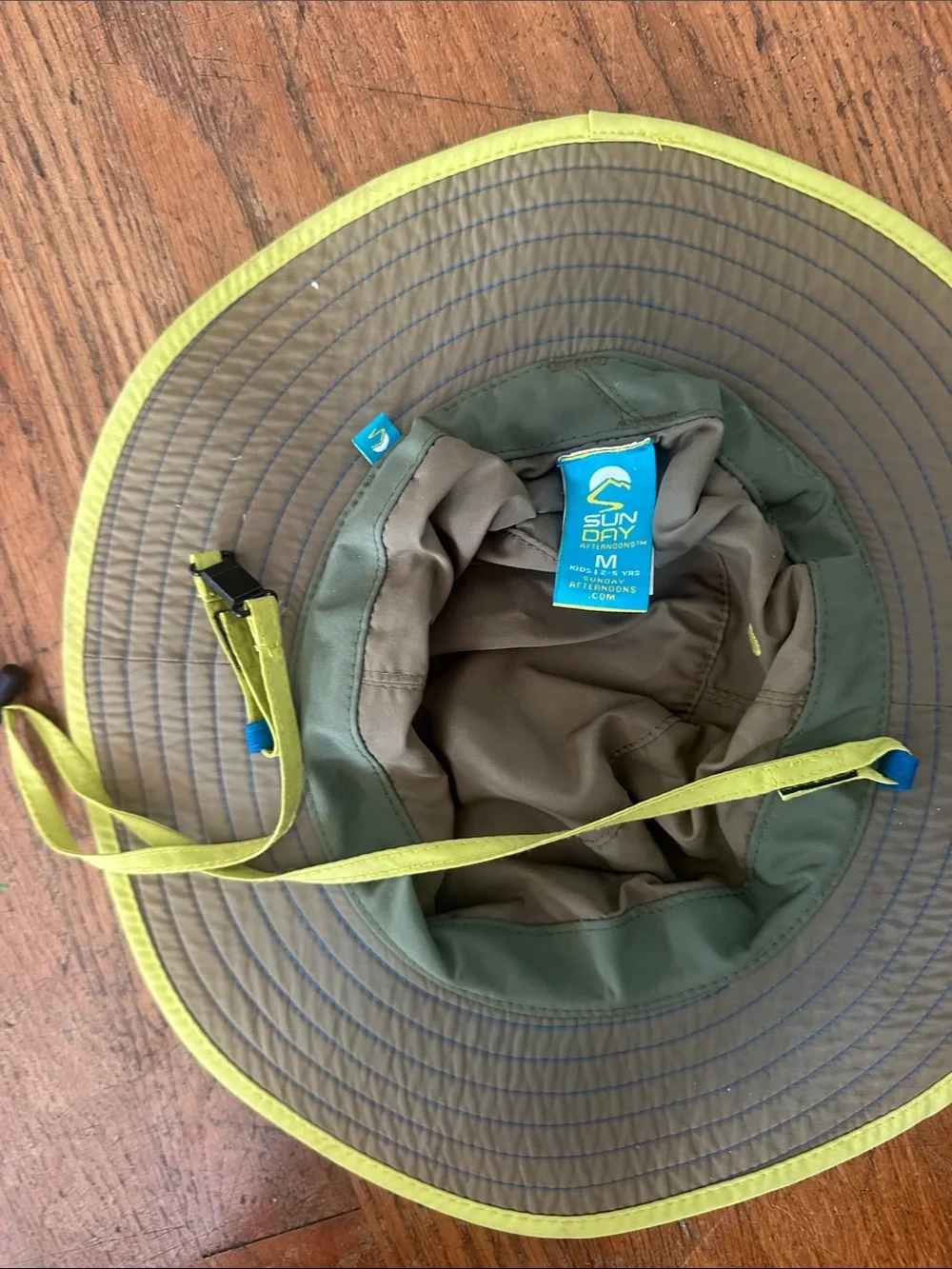 Sundry Bright Blue Sun Hat with Lime Trim